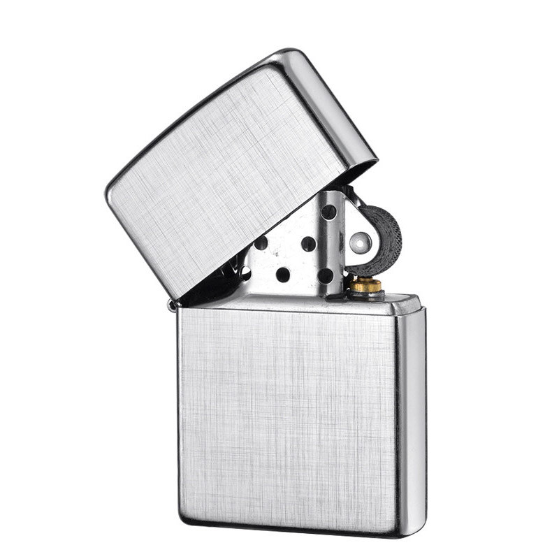 打火机zippo美国原装正版亚麻拉丝男士收藏礼品zippo