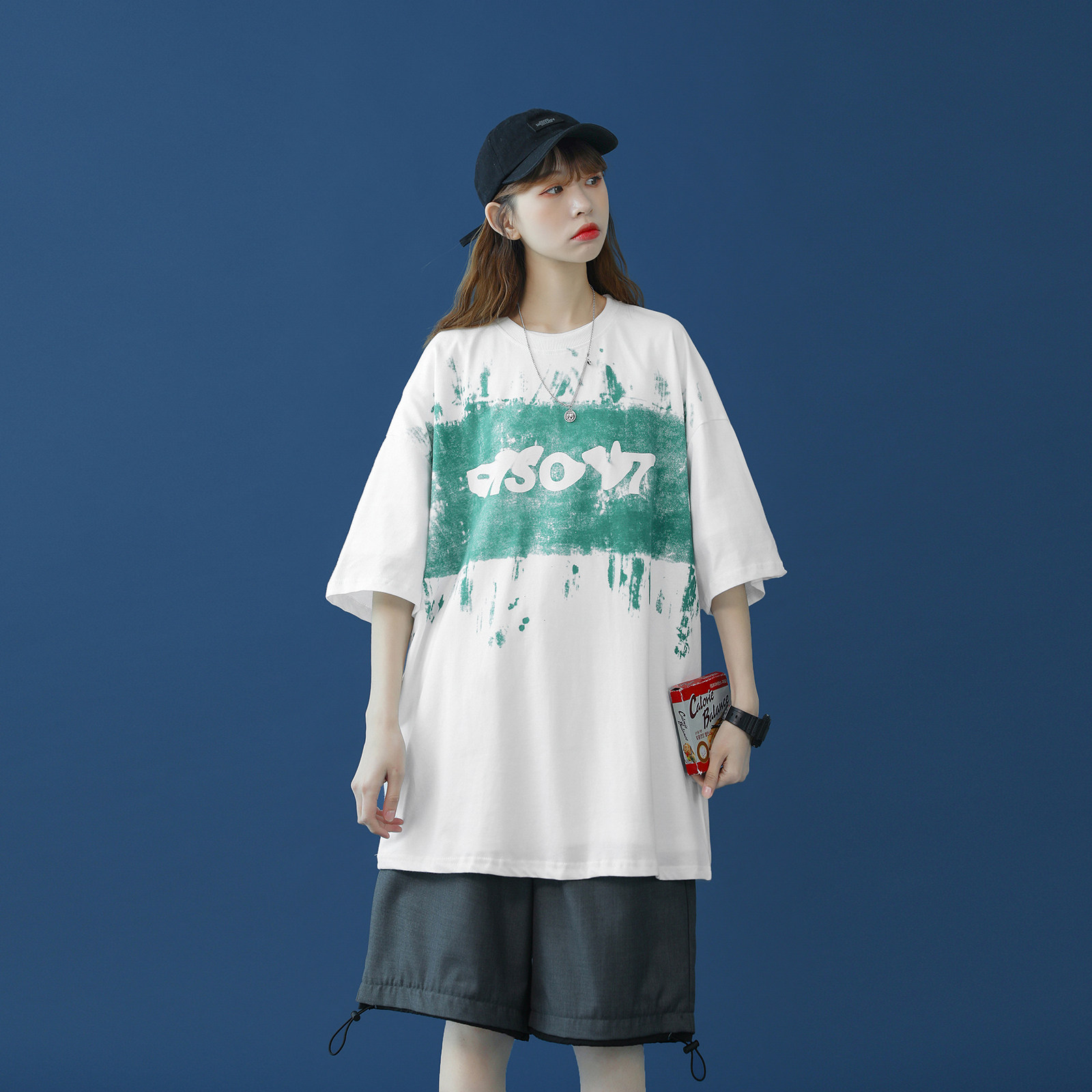 众女国潮潮牌原创穿搭女孩夏酷感小设计艺术t恤