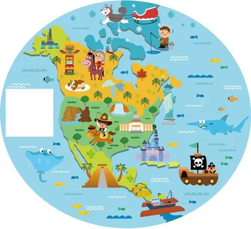 《世界地图》游戏绘本(已商用)|插画|儿童插画|奔跑的马丁 - 原创作品