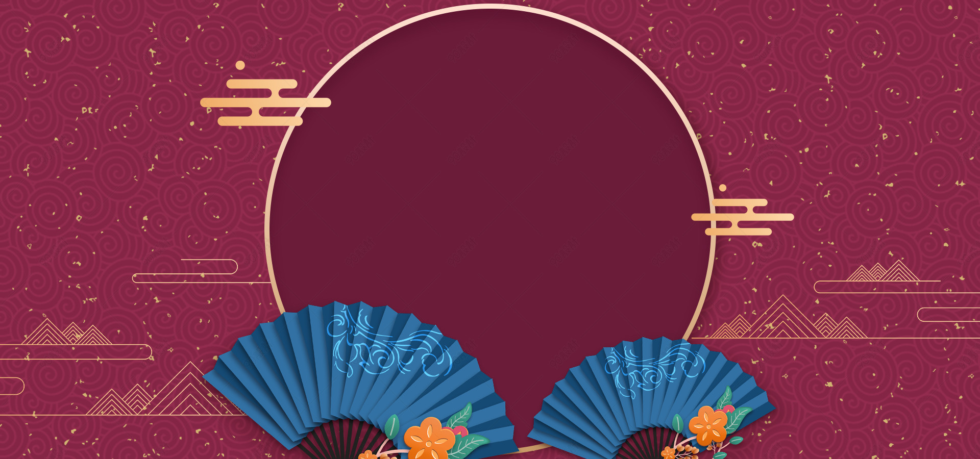 古风中国风复古电商海报促销背景设计