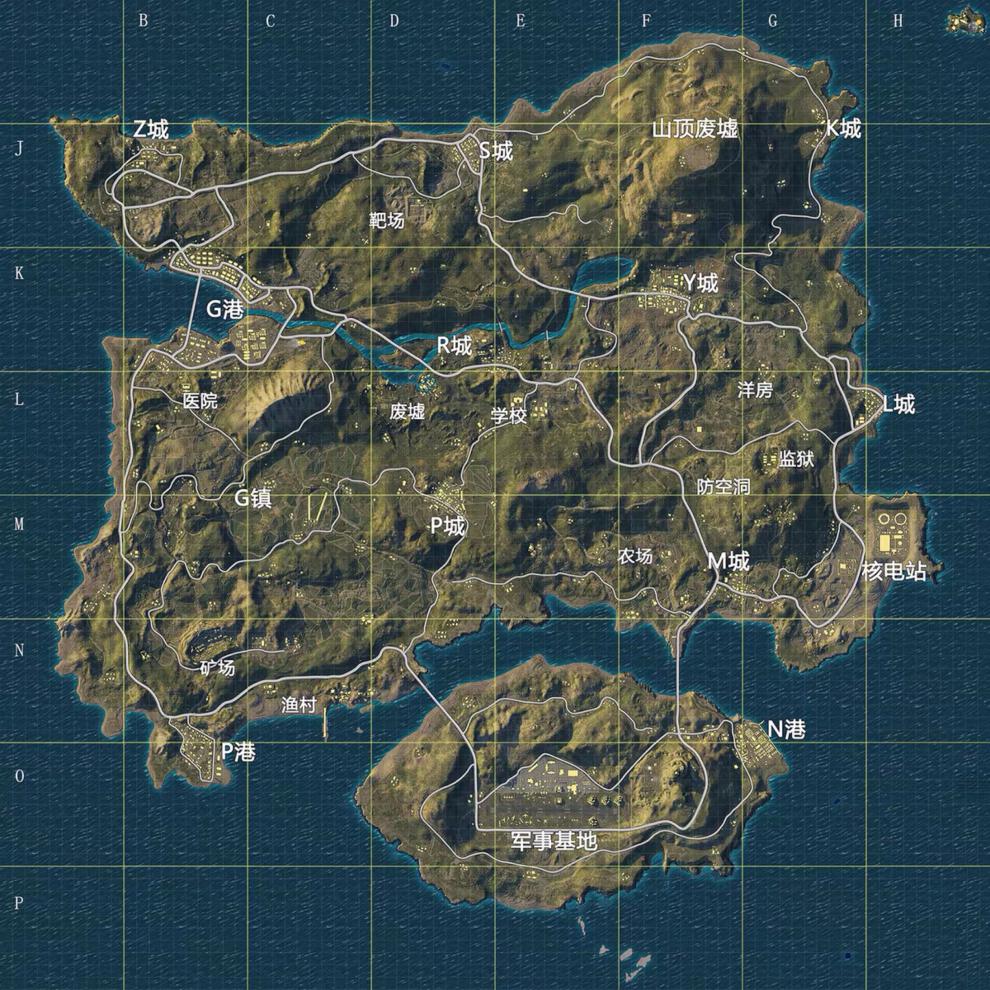 绝地求生地图海报绝地求生和平精英手游周边海报雪地地图吃鸡辅助资源