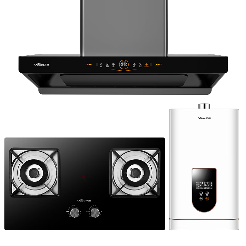 万和vanward烟灶热三件套厨房多件套欧式大吸力油烟机灶具热水器套装