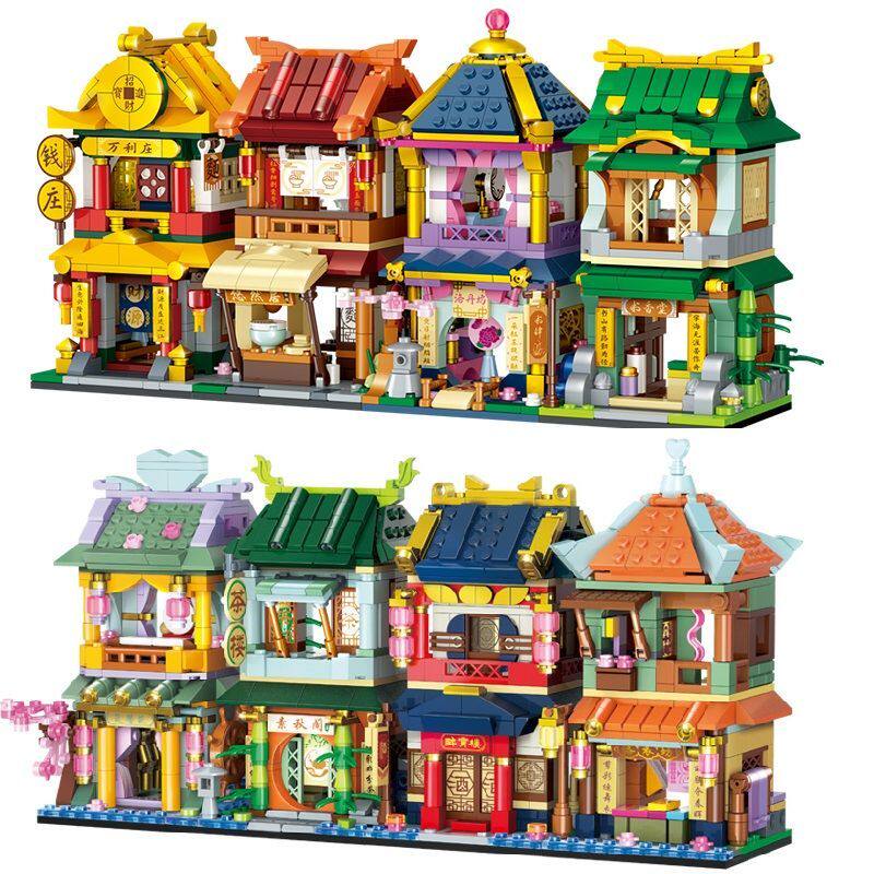 四大名楼黄鹤楼滕王阁中国风建筑拼装积木男女孩玩具儿童礼物6-14