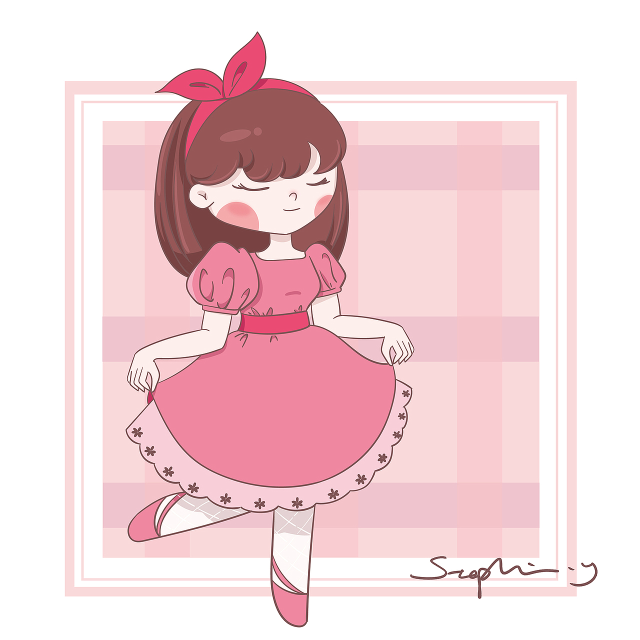 [精致女孩]q版卡通小女孩合集_肥兔兔stephanie-站酷zcool