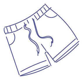 卡通简笔画运动短裤插画