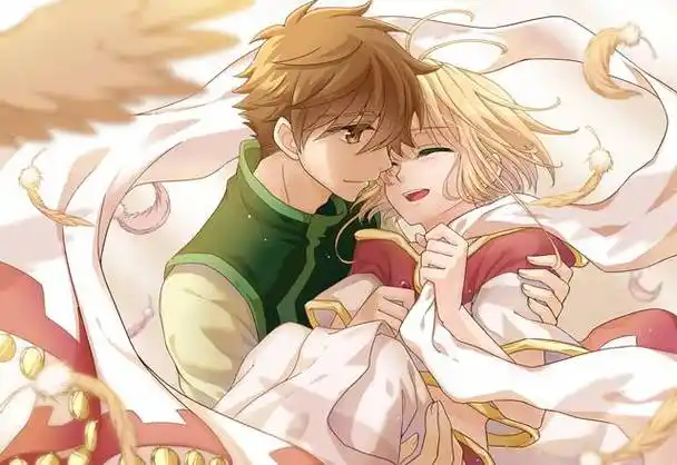 满满爱意的公主抱情侣人物插画