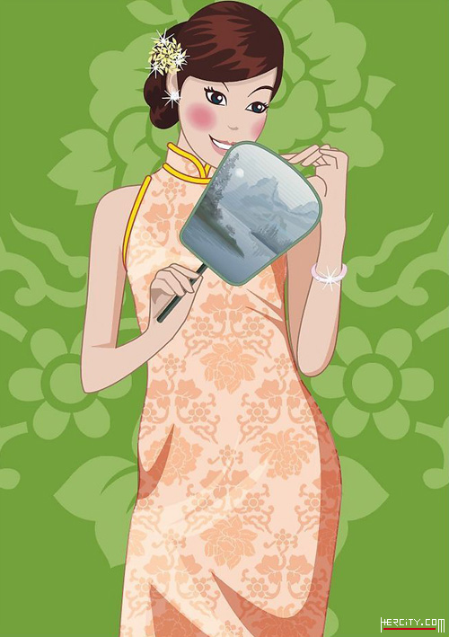 卡通旗袍图片精选1