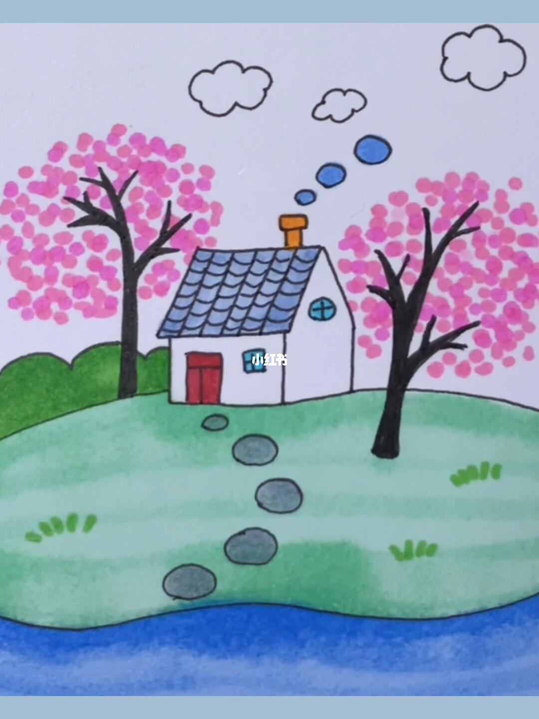 桃花园房子春天