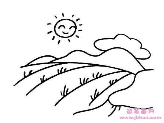 美丽的清晨简笔画