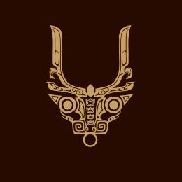 古典神兽图案 牛图腾矢量标志素材