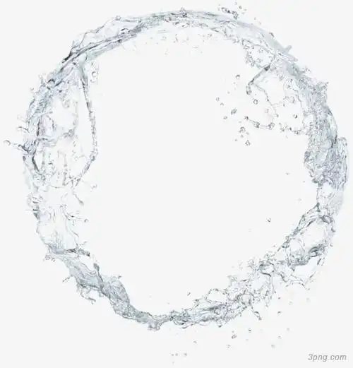 圆形飞溅水花png素材透明免抠图片装饰效果