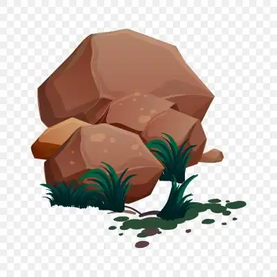 棕色卡通石头