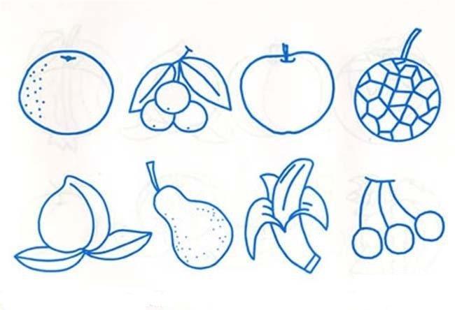 种水果幼儿园简笔画素材集合让孩子绘出趣味生活幼儿画画大全简单漂亮