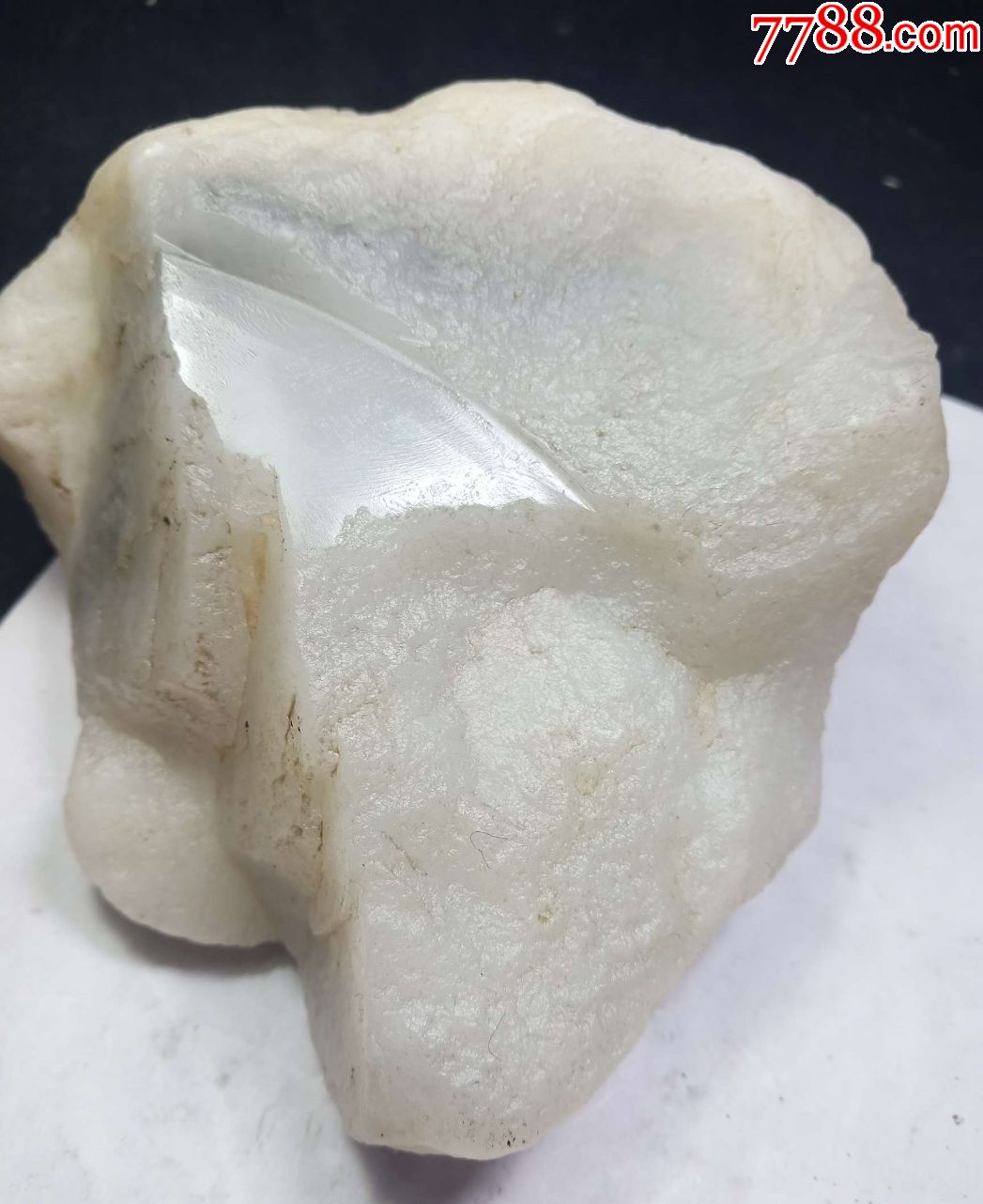 3329和田玉且末远矿羊脂白玉青花山料原石719.3克