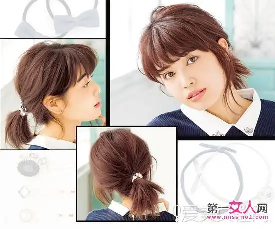 短发妹子扎起头发更好看_爱美网发型