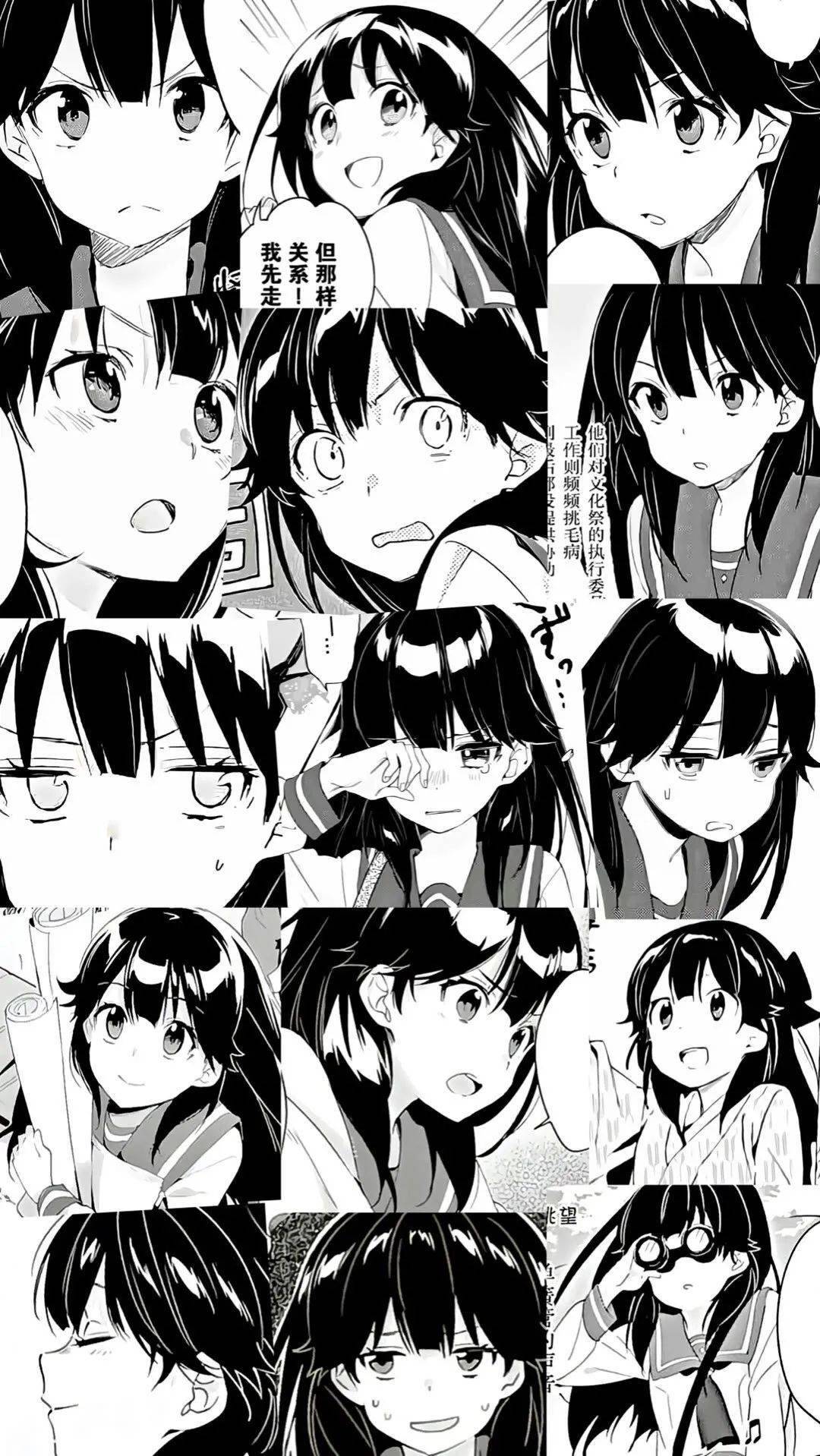 黑白动漫壁纸黑白漫画风拼接动漫壁纸