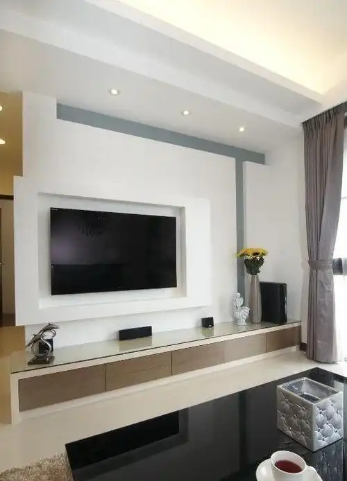 现代设计公寓客厅背景墙图片效果图