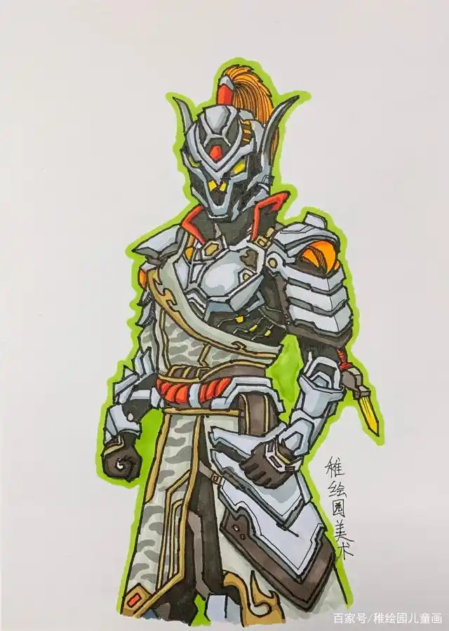 教你如何画出和平精英五曜套装,学会它不怕其他人物不会画_教育平台