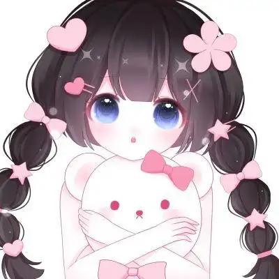 可爱二次元卡哇伊手绘q版卡通粉女头_卡通动漫头像_我要个性网