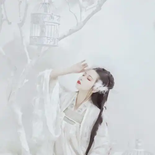 古风头像白纱蒙眼女