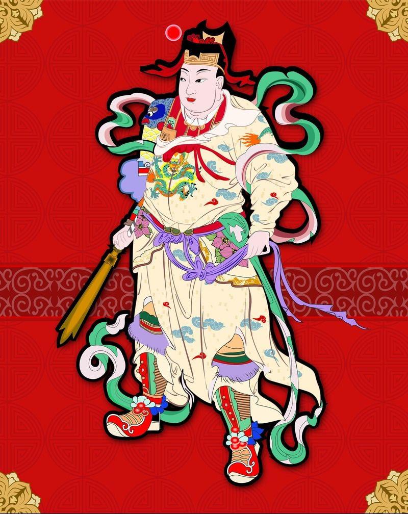 14-54素材模式:会员免费描述:年画门神杨戬 中国年画 门神 杨戬 二郎