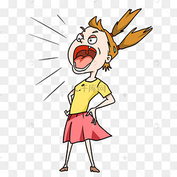 有趣的emoji卡通趣味表情贴纸手拿喇叭大声喊电商撞色促销人物手绘