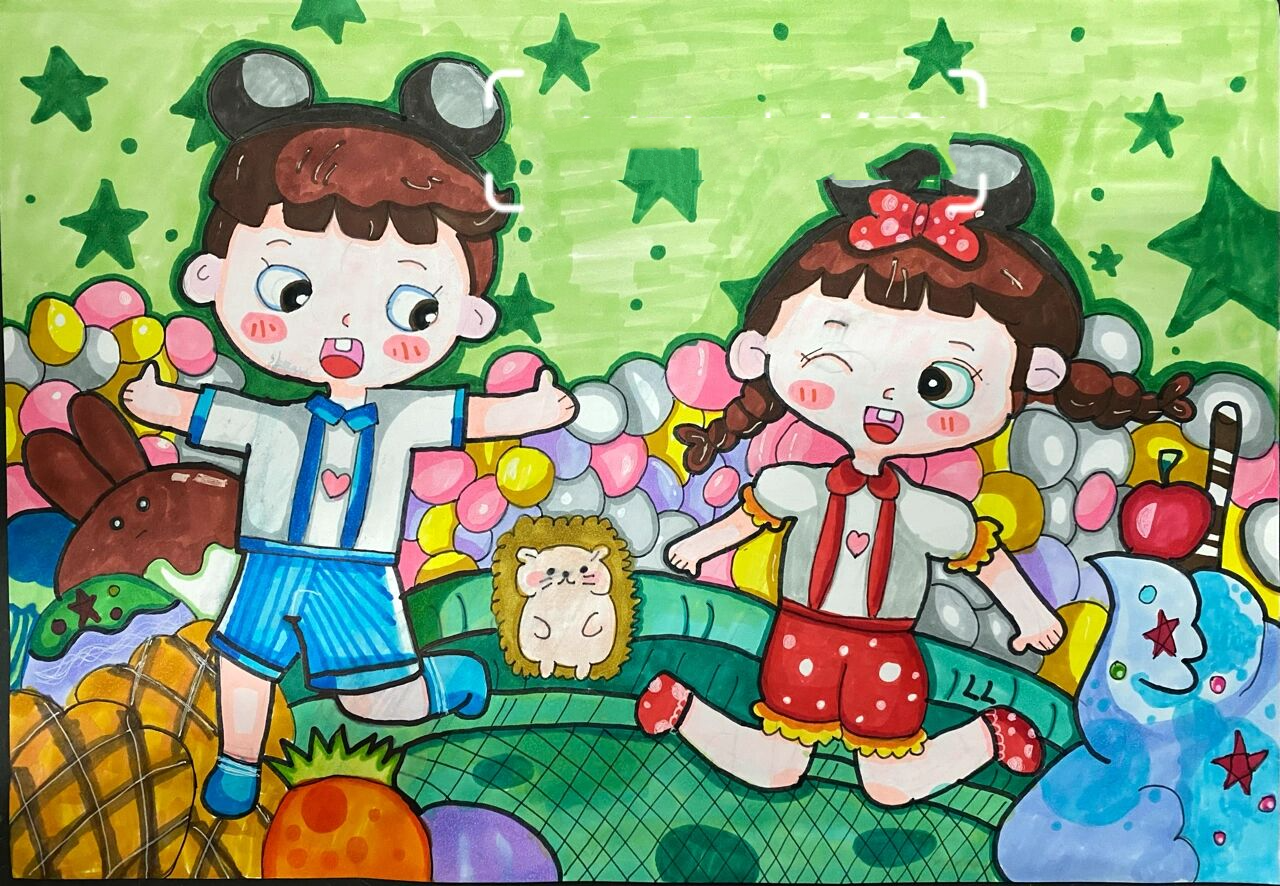 我爱幼儿园主题画|儿童画|简笔画 我爱幼儿园主题,幼儿园一角