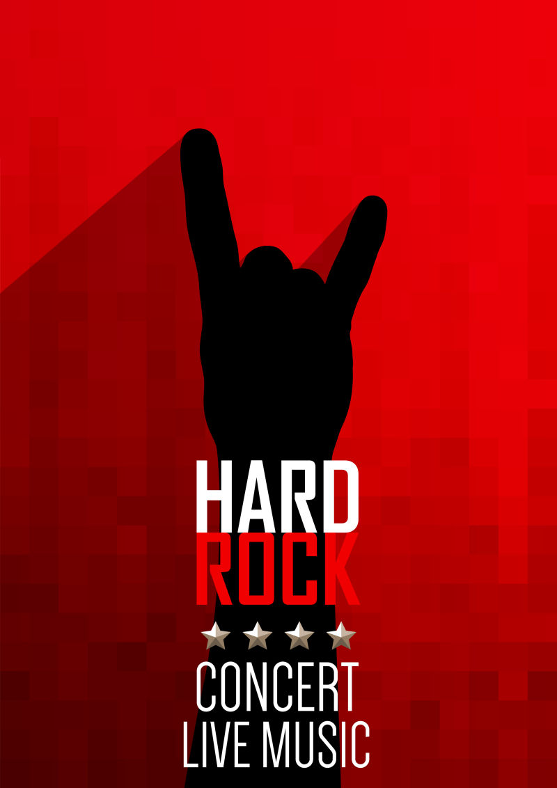 创意矢量现代摇滚手势元素的派对海报设计