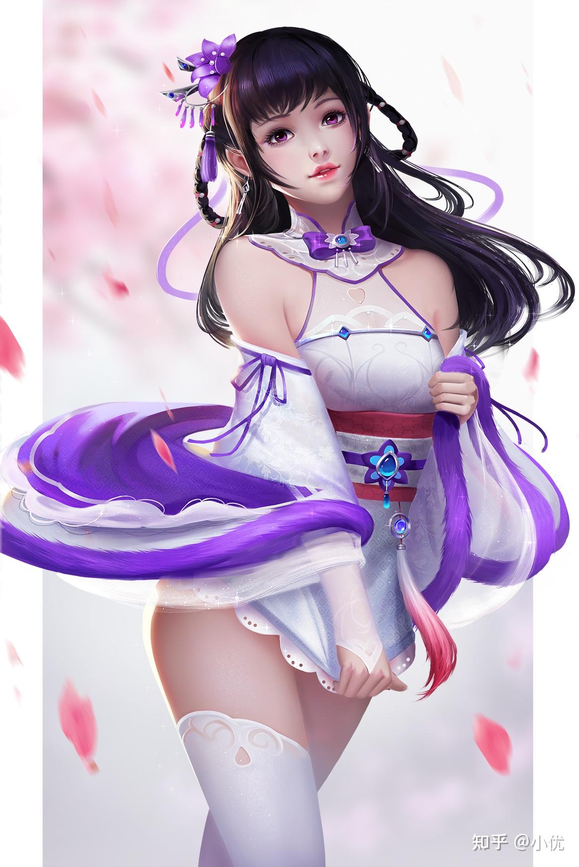 3d古风中国风仙侠美女游戏插画立绘cg设计参考美术图片素材 - 知乎