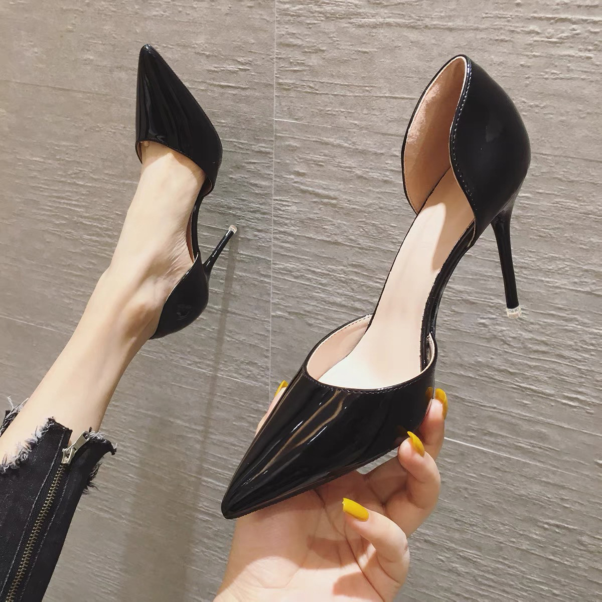 双面侧空大码高跟鞋男生穿的高跟鞋伪娘男士细跟大码高跟鞋41