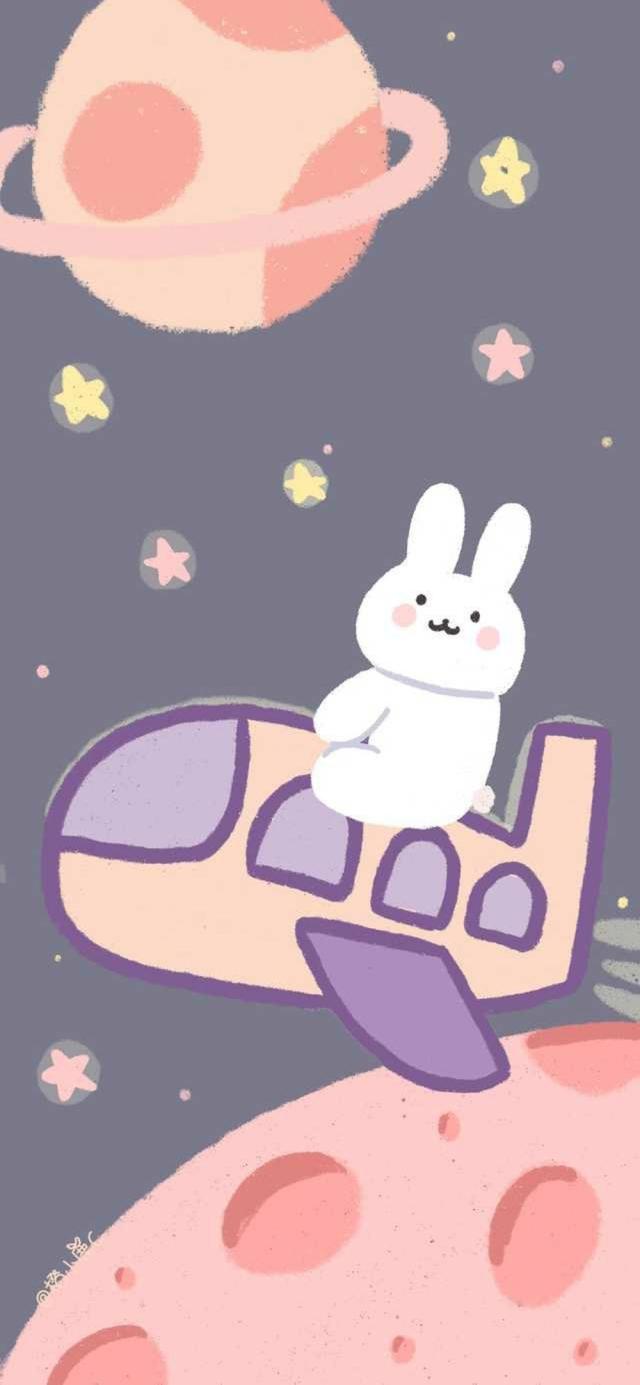 可爱卡通兔兔用做手机壁纸很好看的,不信你试试啦!