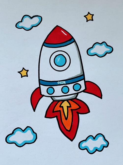 漫画火箭的简笔画