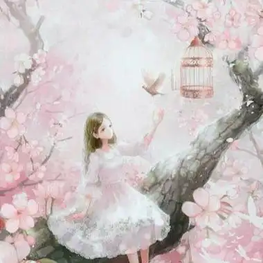 动漫女孩头像梦幻樱花 高清好看有樱花动漫女孩头像_女生头像_美头网