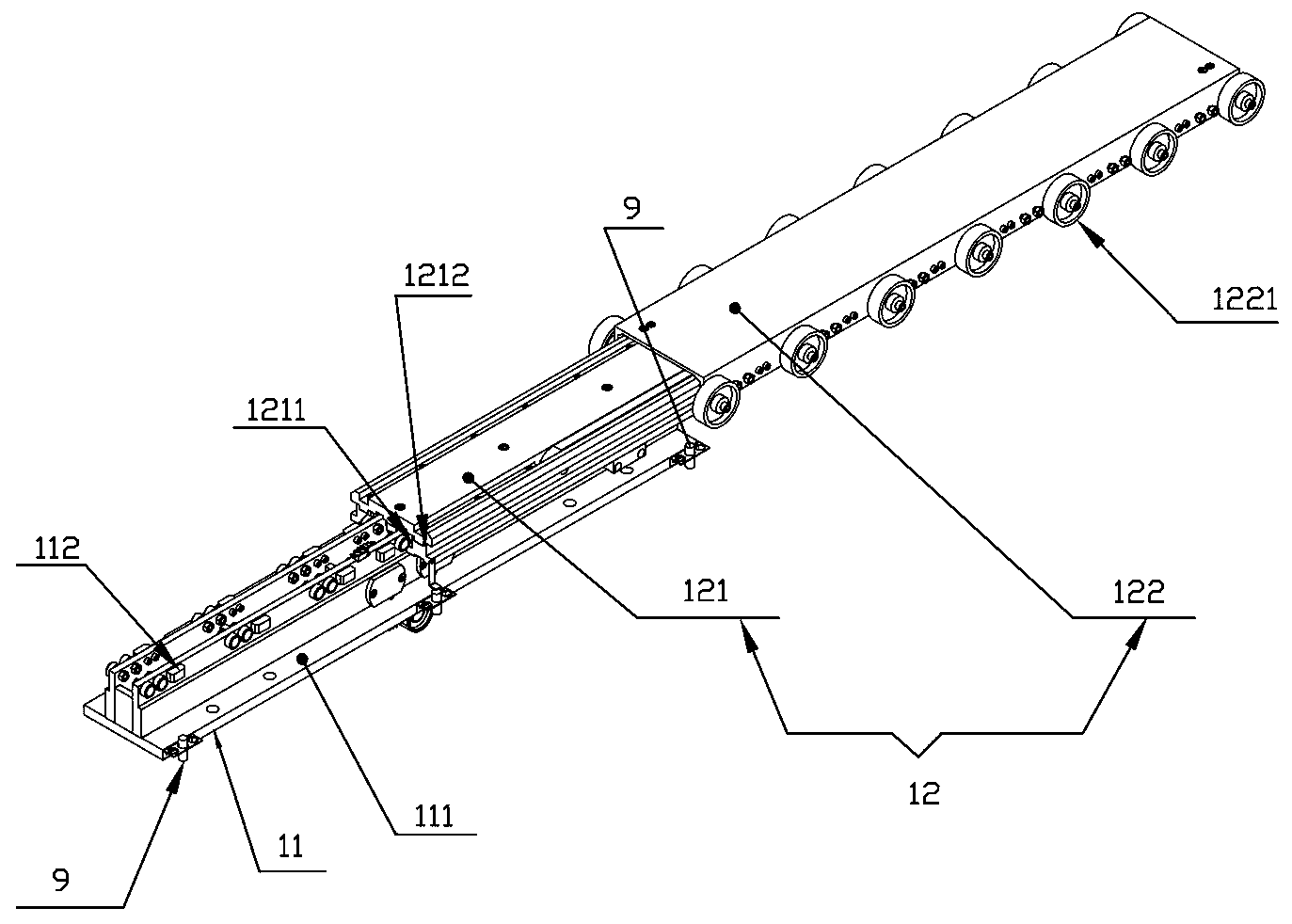 rgv双向伸缩式货叉及rgv小车