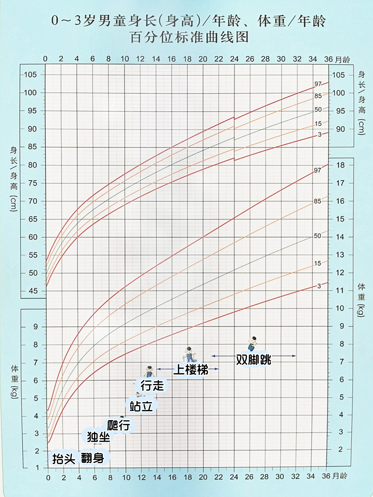 🔥宝宝身高体重表🔎1分钟教你看懂生长曲线 婴幼儿标准身高体重表