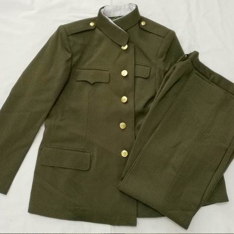 87式军装 陆校官马裤呢 冬常服毛料老式军装 干部中山装套装正品