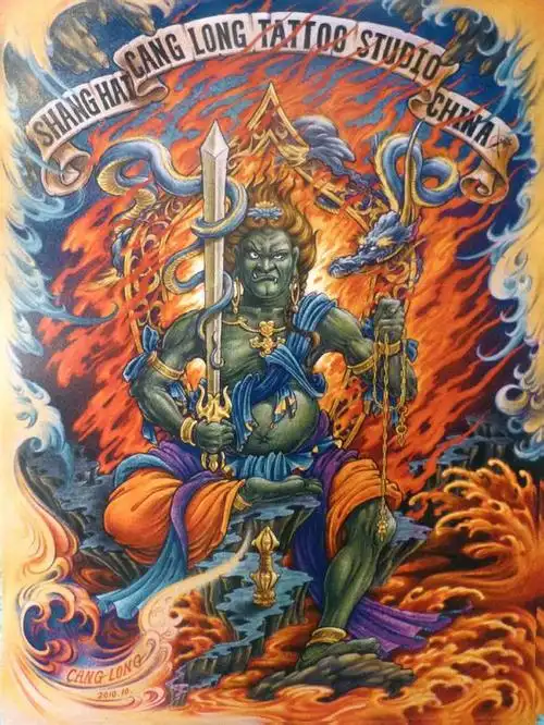 不动明王纹身含义寓意忌讳讲究手稿推荐