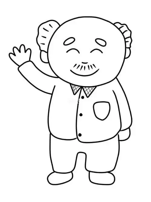 简笔画_兴趣爱好_绘画老爷爷老爷爷你爷爷你奶奶的糖手绘线稿2老人简