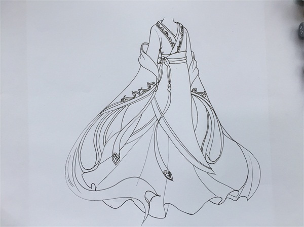 如何画古装衣服?