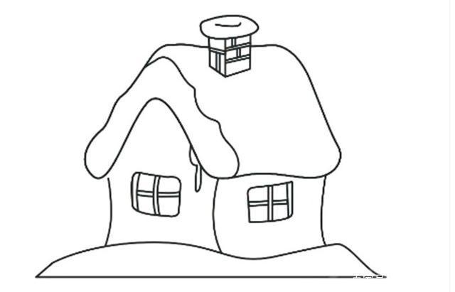 绘画教程-冬天来了,孩子们会画漂亮的雪房子吗