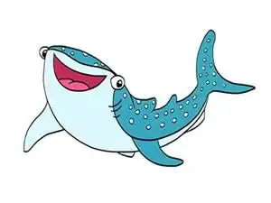 鲸鲨鲨鱼简笔画画法