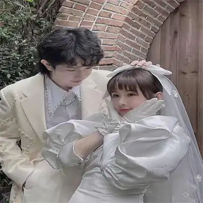 情侣头像婚纱系列一对真人婚纱照情头图片