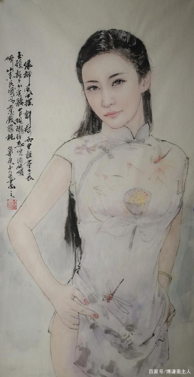 不同风格的工笔女性人物画作品(图)