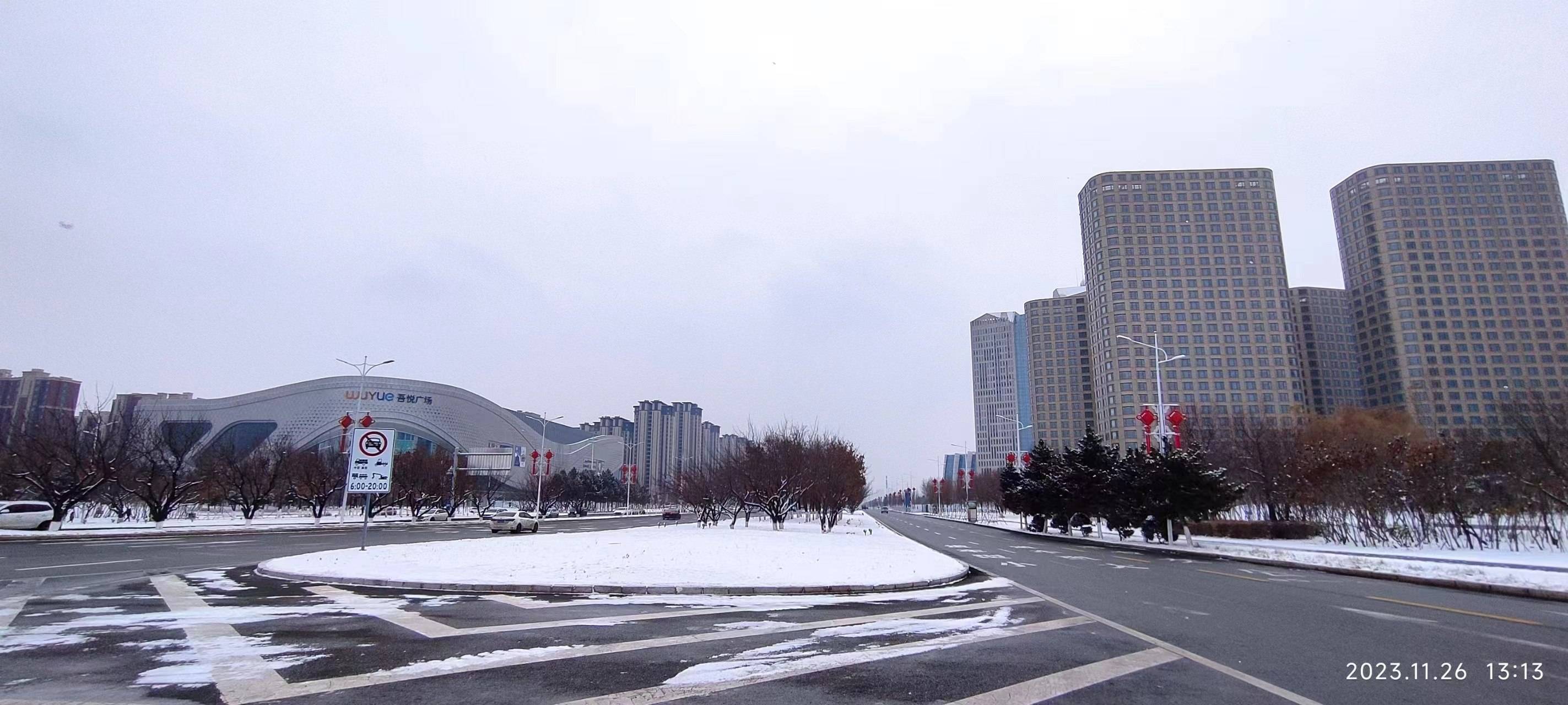 长春新区的两场小雪_雪景_雪花_城市