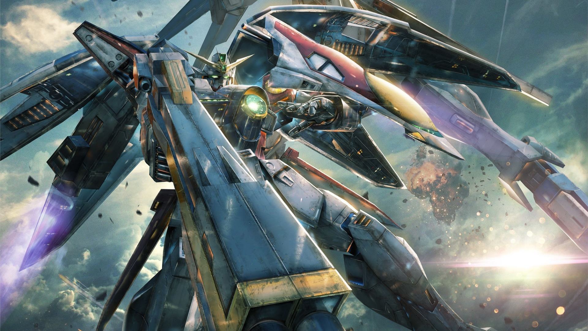 街道战斗酷酷的变形高达高清电脑壁纸