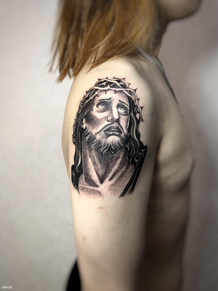 耶稣头像_纹身图案手稿图片_浩峰的纹身作品集