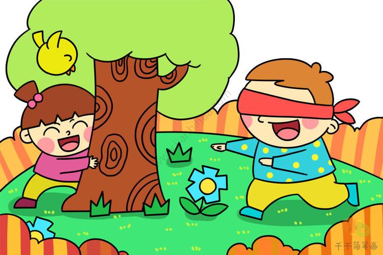 童话捉迷藏简笔画