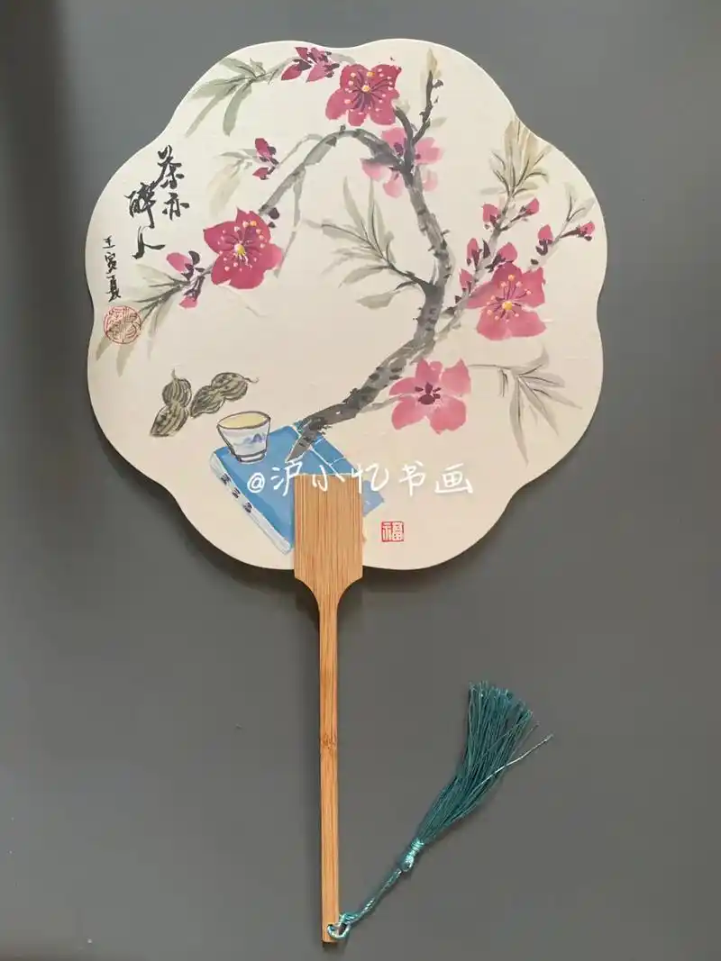 国画团扇——《茶亦醉人》#每日一画 #国画 #古风扇子 #国 - 抖音