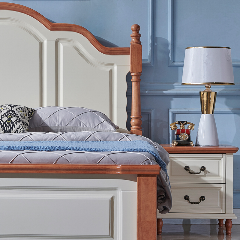 全实木床18米15m双人床主卧室婚床闪电客美式田园家具地中海简欧风格