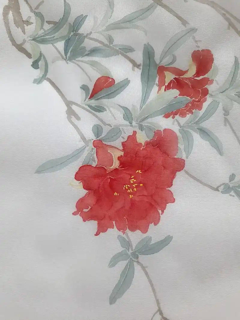 没骨画写生石榴花